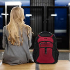 Travel Laptop Backpack 18.4 Inch XXXL Computer Backpack for Men (Black/Red / 18.4 inch)