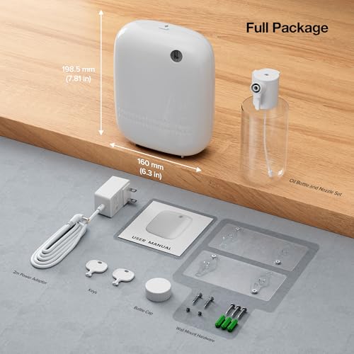 ANW Smart Waterless Essential Oil Diffuser for Large Room (01white+0x100)