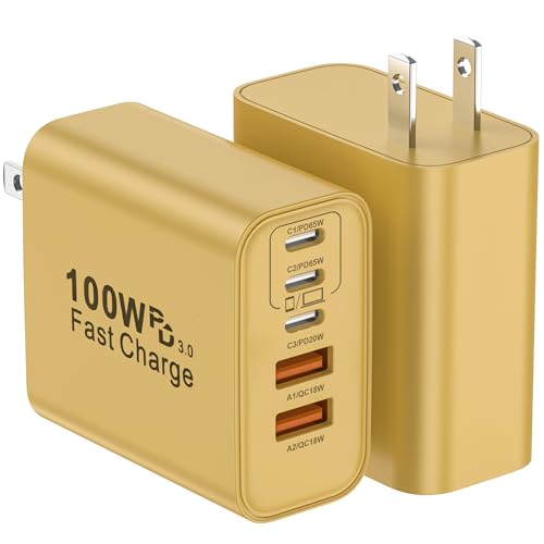 USB C Charger Block (2packs 100W / Yellow)