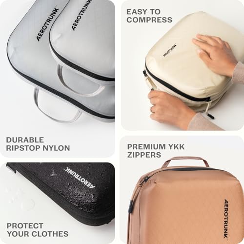 Ultralight Compression Packing Cubes for Travel (6-Pack / Grey)