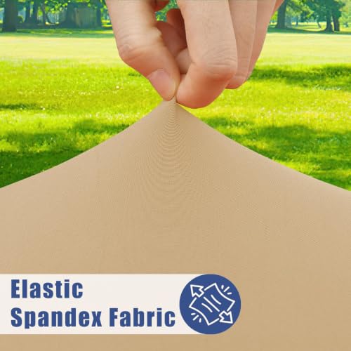 2 Pack Rectangle Spandex Fitted Table Cloth (Dark Khaki / 72" x 30" (Rectangular))
