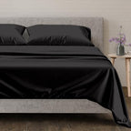 100% Egyptian Cotton Queen Size Sheets Set (Queen / 15 - Black)