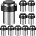 10 Pcs Floor Mounted Door Stopper Stainless Steel (Silver)
