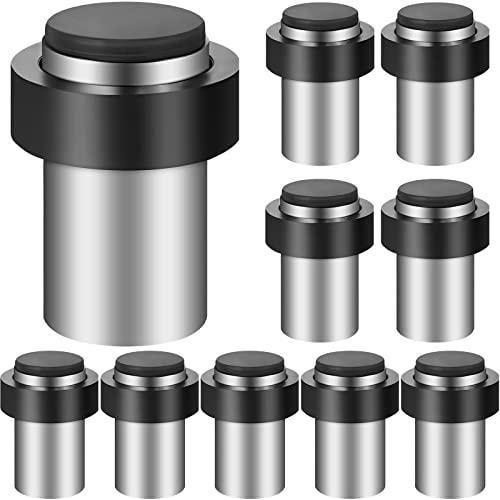 10 Pcs Floor Mounted Door Stopper Stainless Steel (Silver)