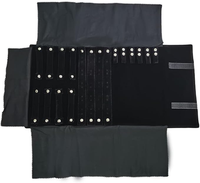 Velvet Travel Jewelry Case Roll Bag Organizer by SCIKHEFT