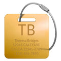 5Pack) Custom Personalized Luggage Tags-Customized Unique tag for Suitcase Backpack Travel,Bags (Golden(2×2) GT-Name Initials) (Golden(2×2)gt-name Initials)