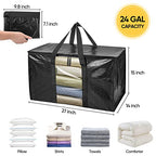 2 Pack Oversized Moving Bags with Reinforced Handles (2-Pack / Black-window)
