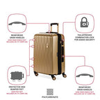 7272 Energie Expandable Hardside Luggage with Spinner Wheels and TSA Lock (Checked-Medium 24-Inch / Gold)