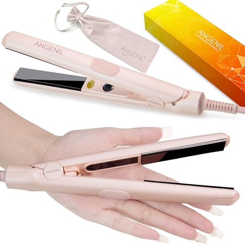 Ultra Mini Hair Straightener Flat Iron for Short Hair (Ultra Mini 0.7-inch_pink)