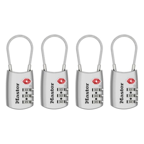 TSA Approved Combination Luggage Lock (Silver / 4 Pack)