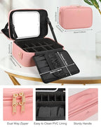 Professional Makeup Case with LED Mirror (Medium / 01-Pink 2)