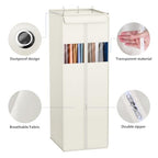 Clear Garment Bags for Hanging Clothes Garment Storage Bags 54 in (Beige / 54"-2 Pack)