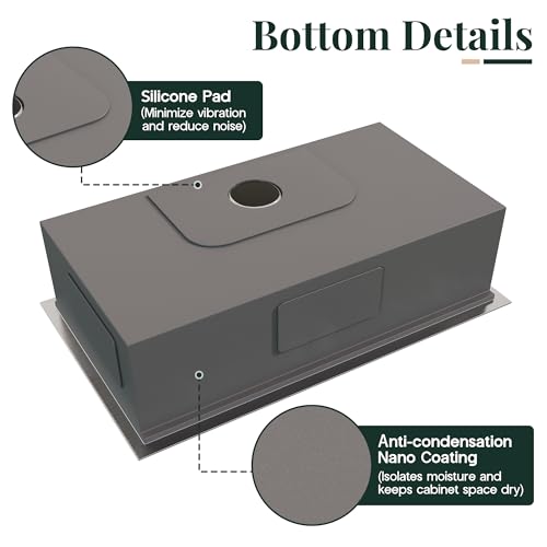 32 x 19 in Workstation Undermount Sink (Silver / 31.5-Inch)