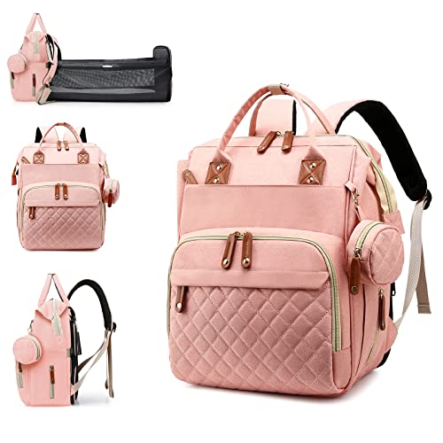 Diaper Bag with Changing Station (Peach Pink)