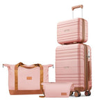 Luggage Sets with Spinner Wheels (Pink / 4 Piece Sets(14/20/DB/TB))