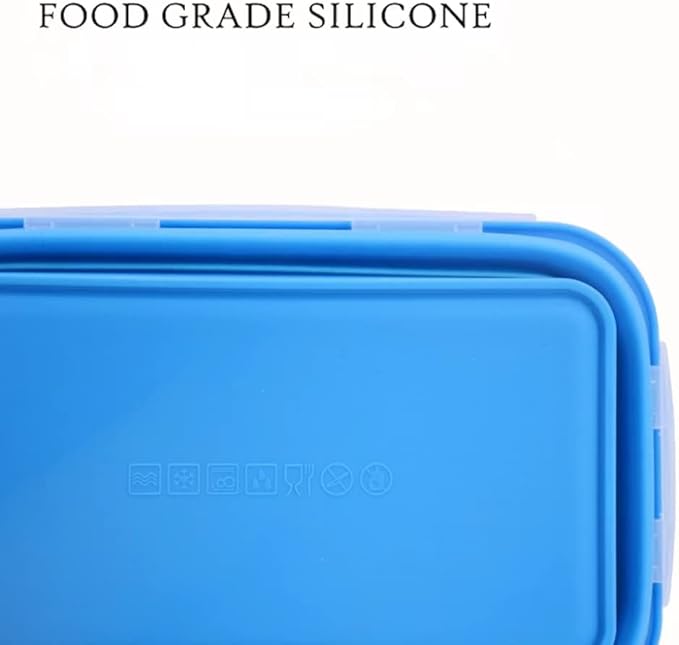 4 Pack Collapsible Silicone Food Containers Storage Lunch Bento Box - Image 3