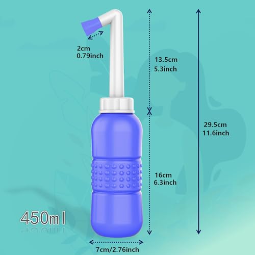 2PCS Blue+Green Peri Bottle for Postpartum Essentials (450ml Blue + Green【tw0 Color!】)
