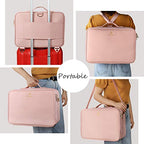 Makeup Case Large Makeup Bag Professional Train Case 16.5 inches Travel Cosmetic Organizer Brush Holder Waterproof Makeup Artist Storage Box (Large / Pink)
