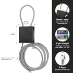 Cable Lock with 3 Keys (black-L 6.56ft(2m),D 1/6in(4mm))