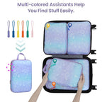 Compression Packing Cubes for Travel (03 Blue Purple Gradient / 5-Piece Set)