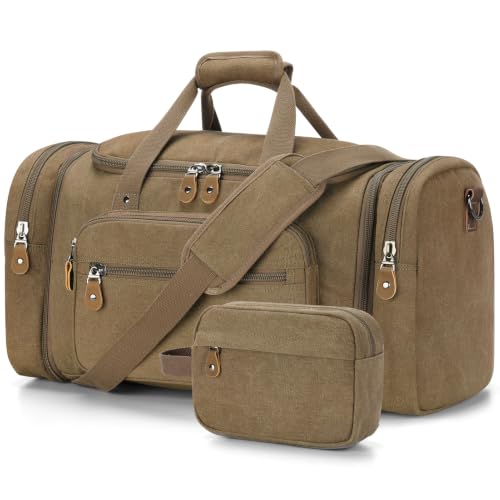 Canvas Duffle Bag (Coffee / X-Large-60L (With Toiletry Bag))