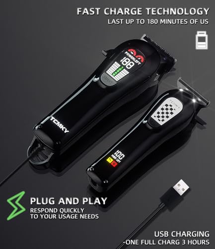 Hair Clippers Professional Cordless for Men (Black)