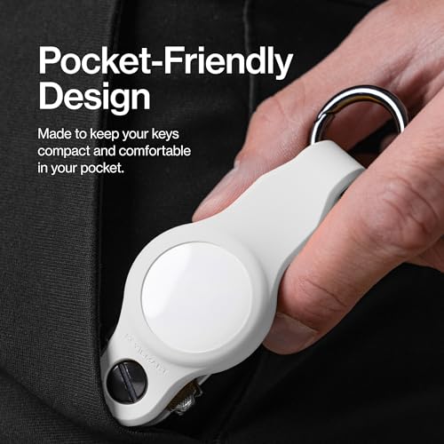 KeySmart Air AirTag Keychain FKM Silicone Key Holder (White)