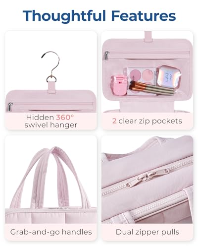Travel Toiletry Bag with Jewelry Organizer (Pink-2 / Style2-medium Size)