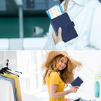 Passport Holder for Travel Essentials (dark blue / Magnetic Clasp)