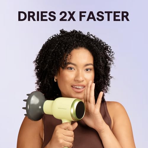 Blown Away Ionic Hair Dryer with Diffuser for Curly Hair (Green)