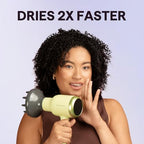 Blown Away Ionic Hair Dryer with Diffuser for Curly Hair (Green)