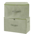 Fabric Storage Bins with Zipper Lids (Green / Extra Large (Pack of 2))
