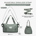 Large Travel Duffle Bag Carry On Weekender Bags for Women Men 18x14x8 Gym (A29-Green-2-layer Expansion / X-plus)