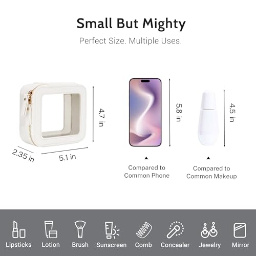 Clear Makeup Bag Small (Off-White / Mini Chic)
