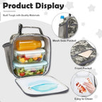 Lunch box Insulated Soft Bag Mini Cooler Back to School Thermal Meal Tote Kit for Girls (DigitalCamo)