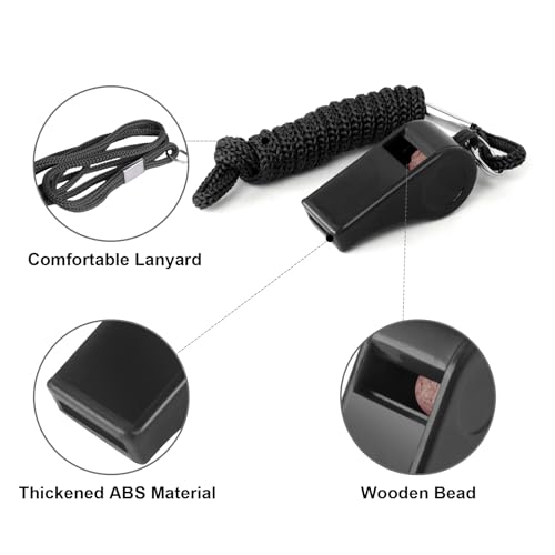 8 Pack Colorful Plastic Whistles with Lanyards
