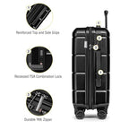 Carry On Luggage 22x14x9 Airline Approved Hardshell Carry On Suitcases with Wheels Travel Rolling 20 Inch Luggage with Cup Holder for Men Women (Black / Carry-On 22-Inch（non-expandable）)