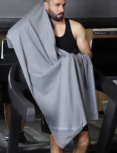 Microfiber Towel Quick Dry Camping & Travel & Gym Towel. Compact (Gray / 60.00" x 30.00")