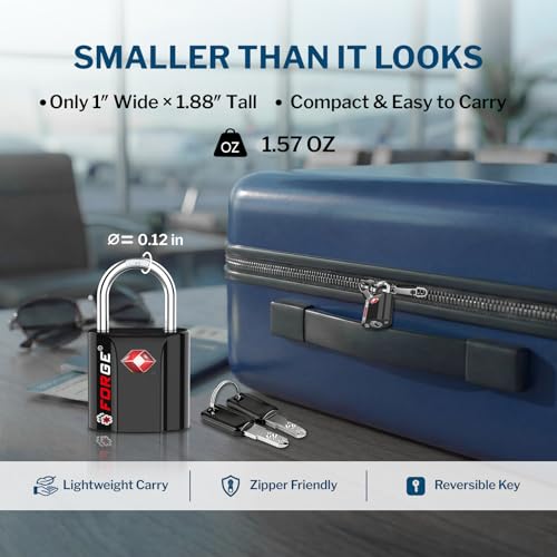 Smal TSA Approved Luggage Locks (Black 6 Pack)