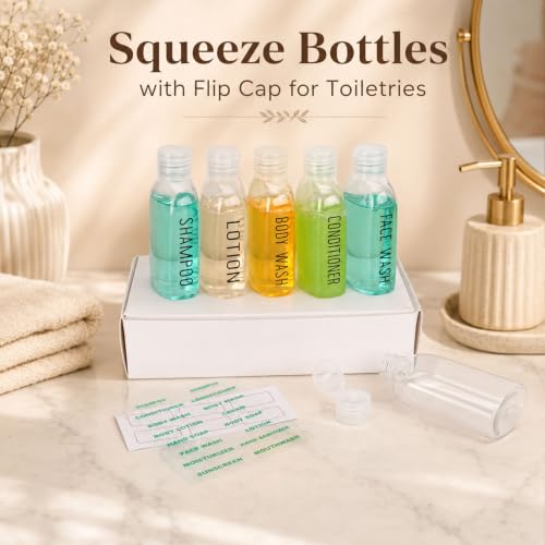Travel Bottles for Toiletries 6 PCS 3.4oz Plastic Bottles with White Box (New Clear with Box)