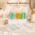 Travel Bottles for Toiletries 6 PCS 3.4oz Plastic Bottles with White Box (New Clear with Box)