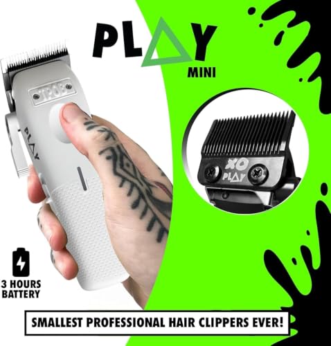 Mini Play Professional Hair Clippers Without Charge Stand (White)