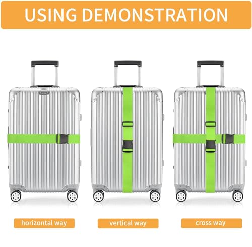 Luggage Straps for Suitcases (Green / 4Pcs)