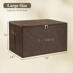 Fabric Storage Bins with Zipper Lids (Coffee / Large (Pack of 1))