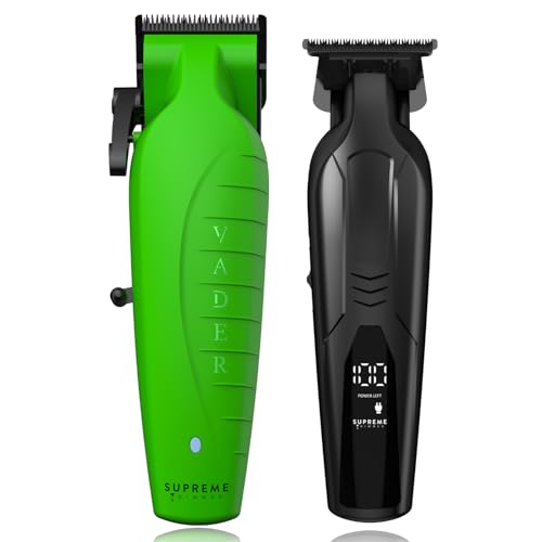 2-in-1 Vader Clipper & Trimmer Kit | Cordless Beard Trimmer & Mens Clippers Set for Barbers or Home | with DLC Coated Blades | Acid (Acid)