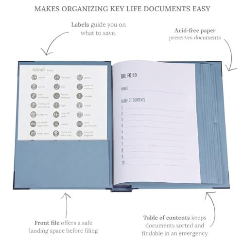 The Folio® Important Document Organizer by Savor (Blue / Document Organizer (English Version))