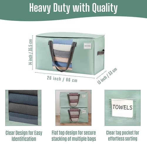 Moving Bags Wide Open Top (Light Green Matte / 8 Pack)
