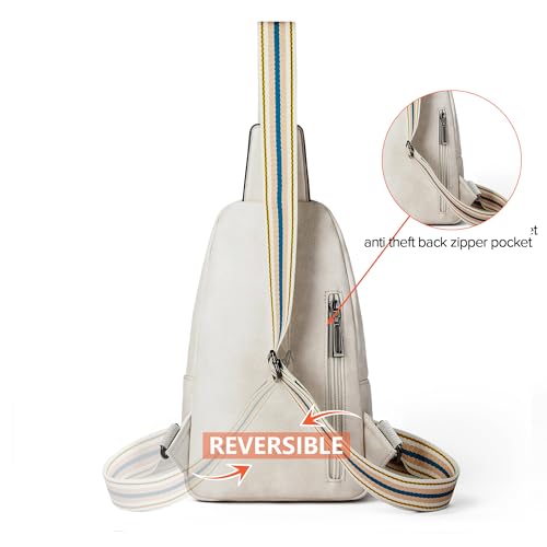Sling Bag Crossbody Bags for Women Small Cross Body Bag Fanny Packs Chest Sling Purse for Daily Travel Leisure Sport (4-3 Beige)