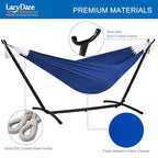 Double Hammock with 9ft Space (Black Frame- Blue)