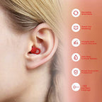 Silicone Ear Plugs for Noise Reduction (Red)